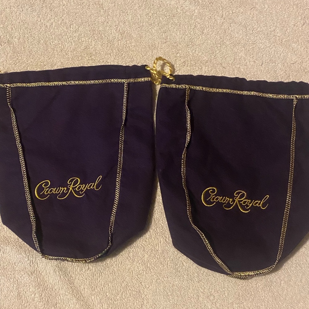 Crown Royal 2 Collectible Liquor Bottle Bags Purple